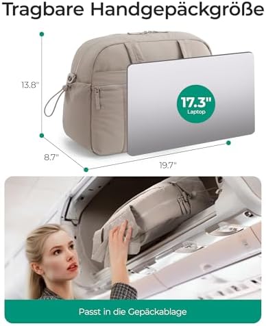 41r cigrwxl. ac 2.jpg Bagsmart Puffer Reisetasche Damen 24L Wasserabweisend Travel Bag Fitness Kamel