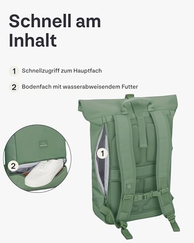 41rbjr5ipql. ac .jpg Johnny Urban Rucksack Damen und Herren - Allen Medium - Wasserabweisend - Mit Laptopfach für Uni, Fahrrad und Business -