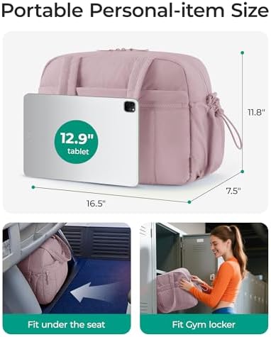 41sbzyvdzl. ac 2.jpg Bagsmart Puffer Reisetasche Damen 24L Wasserabweisend Travel Bag Fitness Kamel