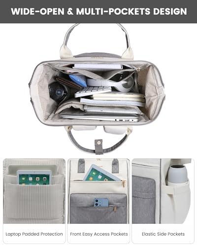 41sg45wztl. ac .jpg LVOOK Rucksack Damen 15,6 Zoll Laptop Schulrucksack Wasserdicht mit USB & Laptopfach, ideal für Arbeit, Schule & Uni, Re