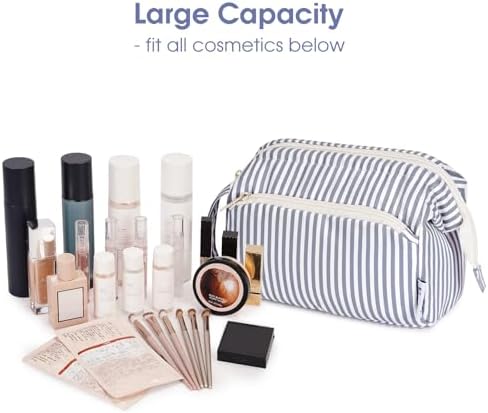 41smguzrfhl. ac 1.jpg Narwey Minzgrün Kulturtasche Damen Reise Make-up-Tasche Weit Offene Tasche Kosmetiktasche