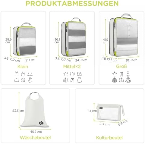 41spg3nsjl. ac .jpg Cipway Kompression Koffer Organizer Set für Reiseorganizer