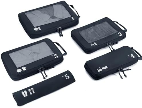 41tancgw4ll. ac .jpg ECOHUB 5 Teilige Kompression Koffer Organizer Set für Reiseglobalrecyclemax