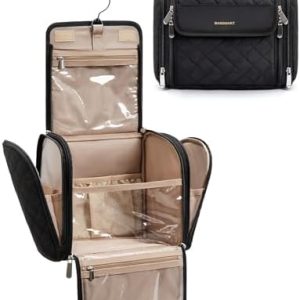 Bagsmart Make-Up Organiser Groß Kulturbeutel Damen Schwarz für Frauen & Mädchen Zum Aufhängen