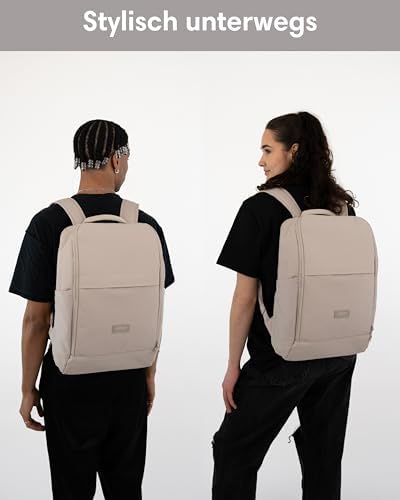 41u7l3cwfel. ac .jpg LARKSON Laptop Rucksack Herren & Damen Schwarz - Notebook Backpack für Business- und Reisegebrauch - 16 Zoll Wasserabwei