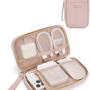 bagsmart Kabel Organizer für Reisen, elektronische Reisekoffer Accessoires, Rosenrot | bagsmart Kabeltasche Organisator