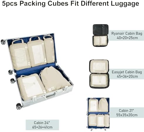 41uvu hixxl. ac .jpg ECOHUB 5 Teilige Kompression Koffer Organizer Set für Reiseglobalrecyclemax