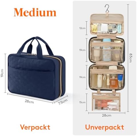 41uyg0xevhl. ac .jpg Lifewit Reise Kulturbeutel Damen zum Aufhängen mit Organizer Funktion Groß Pink Recycled Claim Standard 100