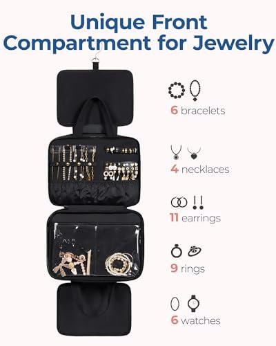 41uhq5zi ql. ac 1.jpg Bagsmart Großkulturtasche für Damen zum Aufhängen | Bagsmart Reisepuffer Kosmetiktasche Dame | Bagsmart Schmuck Organiz