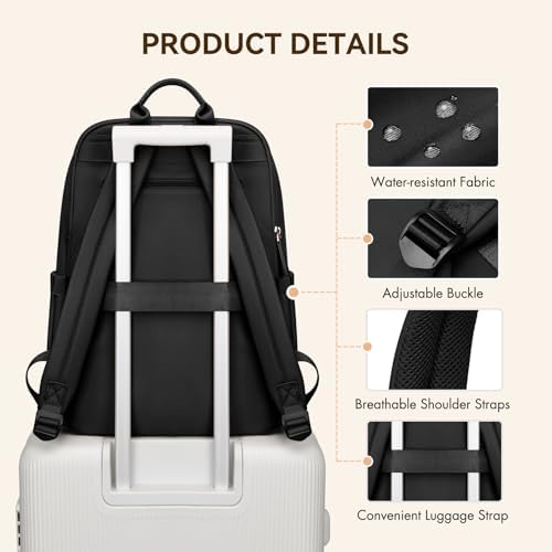 41uihqzgl. ac .jpg GOLF QUALITY Damen Schultasche Laptop Rucksack 14 Zoll für Schule und Arbeit mit>Notebookfach 11.3 L Reisegeeignet