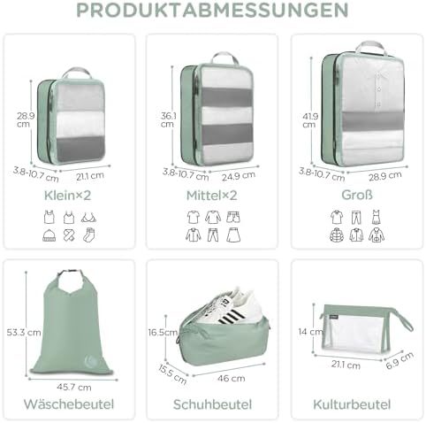 41vzwctc6ol. ac .jpg Cipway Kompression Koffer Organizer Set für Reiseorganizer
