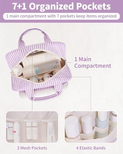 41vibxevi3l. ac .jpg Narwey Damen Waschtasche Groß & Kosmetiktasche für Herren & Kinder (Kleine Graublaue Blume)