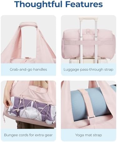 41w5cpqgyal. ac .jpg Bagsmart Sporttasche für Damenaktiv mit Schuhfach, Weekender und Wasserschutz für Workoutraum Yogatrainings, Kamel