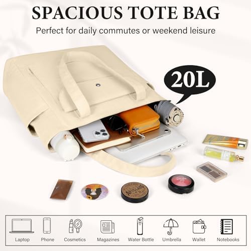 41wj6uct8kl. ac .jpg IGOLUMON Handtaschen Damen mit Reißverschluss und Magnetischer Druckknopf für Arbeit und Reisen - Große Tasche zum Trage