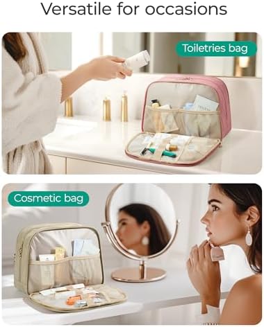 41wmdvketxl. ac .jpg Bagsmart Kulturtasche Damen, große Reise Kulturbeutel, bauschige Kosmetiktasche, Reisetasche für Makeup Bag und Kosmetik