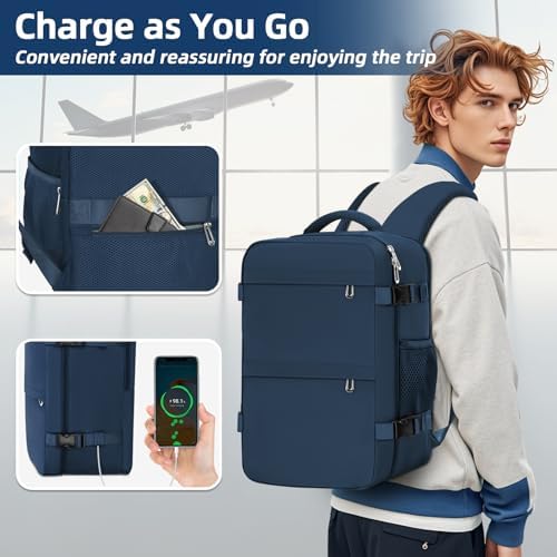 41wsccltyzl. ac .jpg Cmezevi Reiserucksack 20L für Business und Reisen - Beige