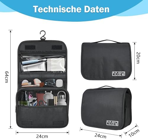 41xi1xkpanl. ac .jpg C-easb Kulturtasche zum Aufhängen für Badezimmer, gehende Reise-Kulturtasche für Damen und Herren