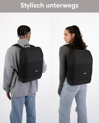 41xvahughil. ac .jpg LARKSON Laptop Rucksack Herren & Damen Schwarz - Notebook Backpack für Business- und Reisegebrauch - 16 Zoll Wasserabwei