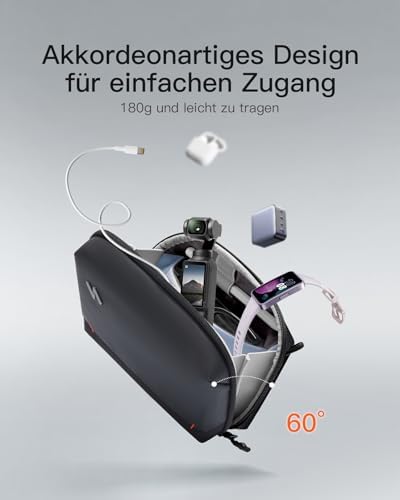 41xvsoor8ll. ac .jpg Portabler Kabeltasche Inateck, Spritzwassergeschützte Organisator für Elektronik, Reisezubehör, Kabel, Power Banks, Hubs