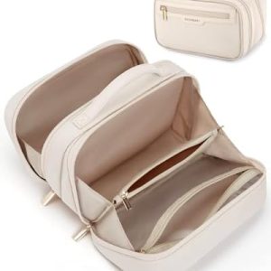 BagSmart Kosmetiktasche Make-up Organizer Große Kulturbeutel Weit zu öffnende, für Toilettenartikel in Reisegröße, Zubeh