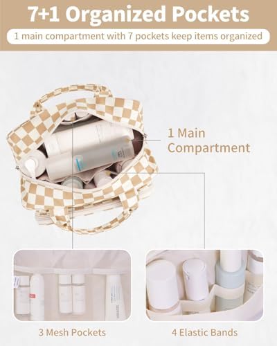 41xq omazyl. ac .jpg Narwey Damen Waschtasche Groß & Kosmetiktasche für Herren & Kinder (Kleine Graublaue Blume)