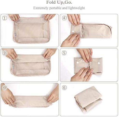 41xuebcqcol. ac .jpg LSLANSOON Reiseverpackung für Beige Reisewürfel - leicht und faltbar, perfektes Gepäckaufbewahrungset für Touristen (Bei