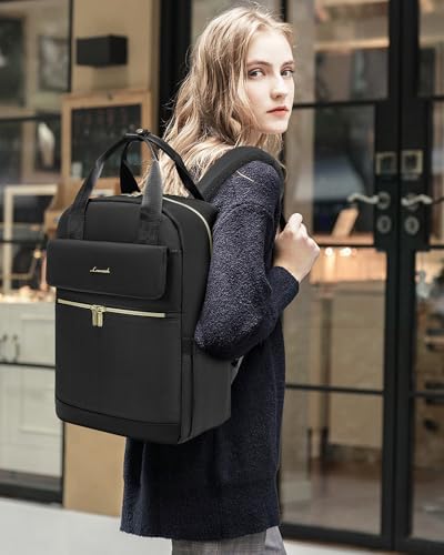 41xvk0ecpal. ac .jpg LOVEVOOK Damen Rucksack, 15,6 Zoll Laptop Schulrucksack, Wasserdicht, Reiserucksack, Beige OEKO-TEX STANDARD 100