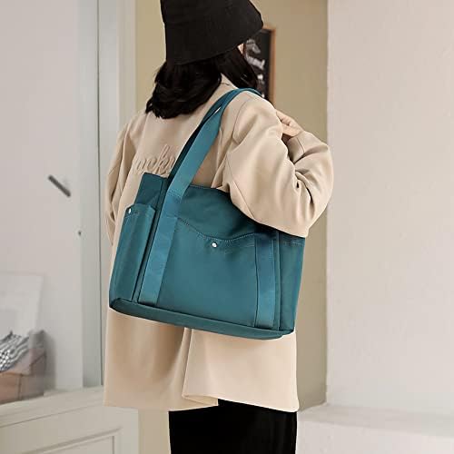 41yek3l8ggl. ac .jpg JIANLINST Schwarz Lässige Schultertasche Damen Handtasche Multi-Pocket Tote Henkeltasche Shopper