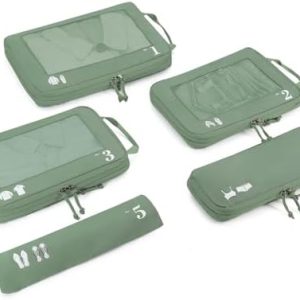 ECOHUB 5 Teilige Kompression Koffer Organizer Set für Reiseglobalrecyclemax