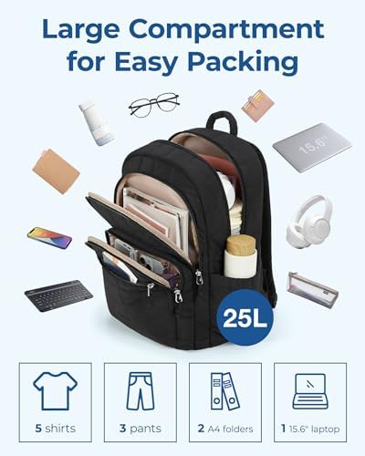 41yanh5aasl. ac 1.jpg Bagsmart Laptop Rucksack für Frauen Schwarz Reiserucksack Schulrucksack Teenager