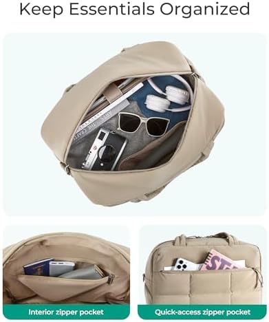 41ygsqu8djl. ac .jpg BagSmart Wasserabweisende Puffer Reisetasche für Damen zum Weekender und Sport | BagSmart kleine Sporttasche mit Schuhf