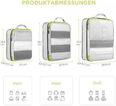 41yjlwl 4nl. ac .jpg Cipway Kompression Koffer Organizer Set für Reiseorganizer