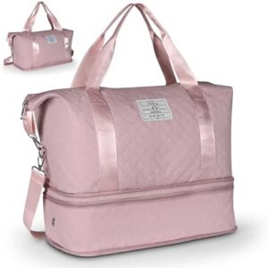 Geestock Reisetasche Damen Reise Weekender Handgepäck Tasche mit Schuhfach Flugzeug Geburt Duffel Bag (Rosa) Geestock