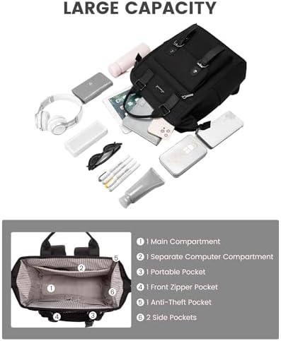 41zfkqf74dl. ac .jpg LOVEVOOK Damen Wasserdicht Schulrucksack Schwarzujetzt shoppen! OEKO-TEX STANDARD 100