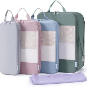 Narwey 5 Teilige Kompression Koffer Organizer Set für Reisezubehör - Multifunktionell - Multi-Farbig - Reise-Helfer