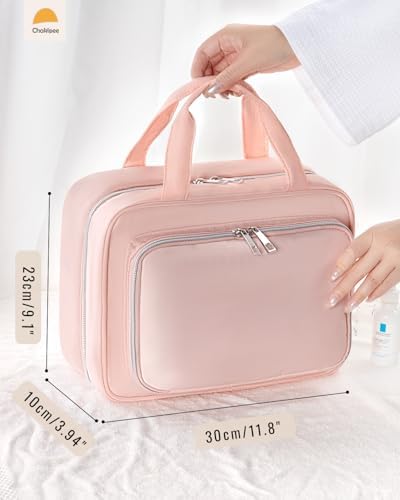 41a94iezldl. ac .jpg Chakipee Wasserdichte Reisekulturbeutel zum Aufhängen für Damen – Leichte Waschtasche mit Klarfenster, Ideal für Make-up