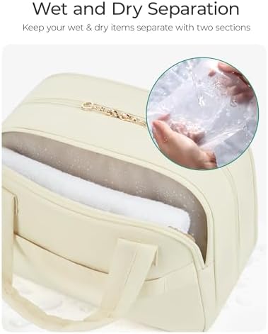 41ajxsaul1l. ac .jpg Bagsmart Kulturtasche Damen, große Reise Kulturbeutel, bauschige Kosmetiktasche, Reisetasche für Makeup Bag und Kosmetik