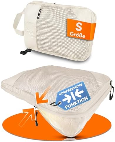 41apfbtg7fl. ac .jpg Travely Kompression Packwürfel - 8-teiliges Set - Packwürfel für Reise und Rucksack - Kompressionsbeutel als Kofferorgan