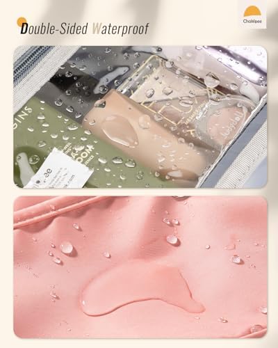 41bktsfseal. ac .jpg Chakipee Wasserdichte Reisekulturbeutel zum Aufhängen für Damen – Leichte Waschtasche mit Klarfenster, Ideal für Make-up