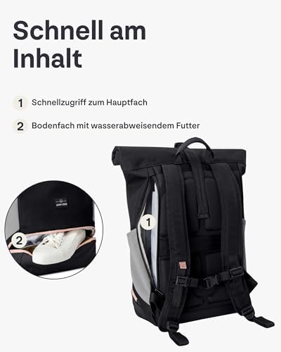 41bh64ieyl. ac .jpg Johnny Urban Rucksack Damen und Herren - Allen Medium - Wasserabweisend - Mit Laptopfach für Uni, Fahrrad und Business -
