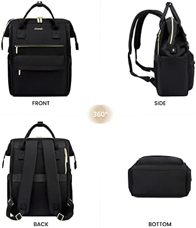 41bu drnmnl. ac .jpg LVOOK Rucksack Damen 15,6 Zoll Laptop Schulrucksack Wasserdicht mit USB & Laptopfach, ideal für Arbeit, Schule & Uni, Re