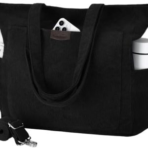 Chase Chic Cord Tasche Große Shopper Tasche Damen Laptoptasche Handtasche für Arbeit und Schule mit Riemen