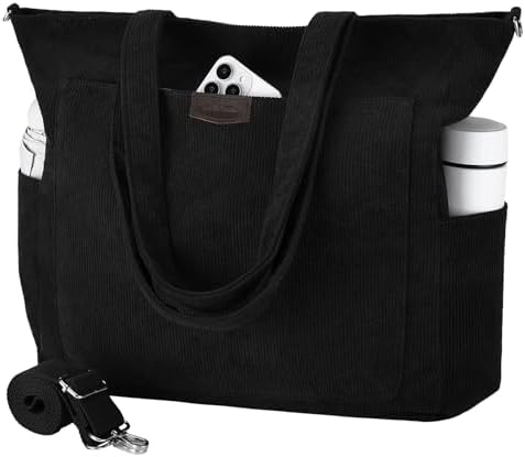 41c813inrrl. ac .jpg Chase Chic Cord Tasche Große Shopper Tasche Damen Laptoptasche Handtasche für Arbeit und Schule mit Riemen
