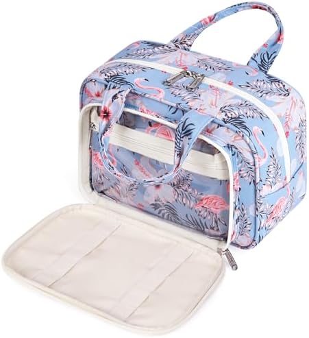 41cys3d4j9l. ac .jpg Narwey Damen Waschtasche Groß & Kosmetiktasche für Herren & Kinder (Kleine Graublaue Blume)