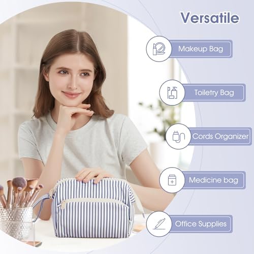 41d71ytaifl. ac 1.jpg Narwey Minzgrün Kulturtasche Damen Reise Make-up-Tasche Weit Offene Tasche Kosmetiktasche