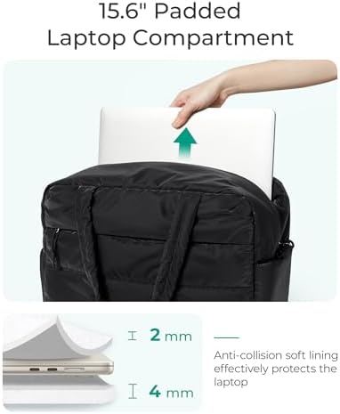 41div6yc bl. ac .jpg BagSmart Wasserabweisende Puffer Reisetasche für Damen zum Weekender und Sport | BagSmart kleine Sporttasche mit Schuhf