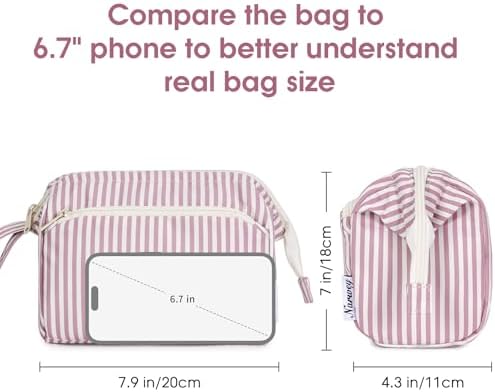 41dszmbedml. ac 1.jpg Narwey Minzgrün Kulturtasche Damen Reise Make-up-Tasche Weit Offene Tasche Kosmetiktasche