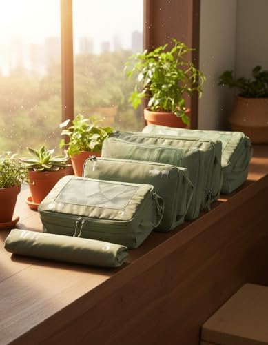 41dt3dfsogl. ac .jpg ECOHUB 5 Teilige Kompression Koffer Organizer Set für Reiseglobalrecyclemax