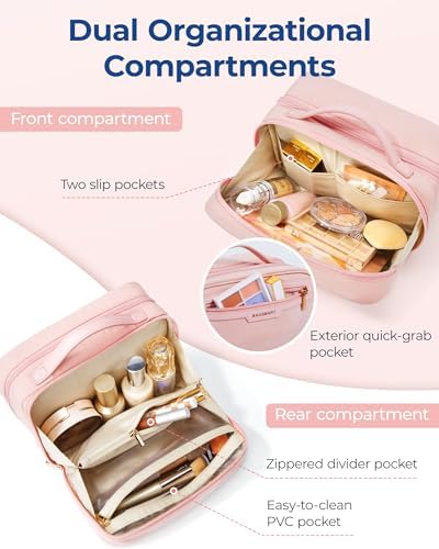41dtctnapsl. ac .jpg BagSmart Kosmetiktasche Make-up Organizer Große Kulturbeutel Weit zu öffnende, für Toilettenartikel in Reisegröße, Zubeh