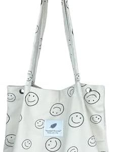 Gentpovth Umhängetasche Damen Cord, Ultraleicht für Schule und Alltag, Tote Bag Mit Schnallen und Einkaufen, Großes Shop